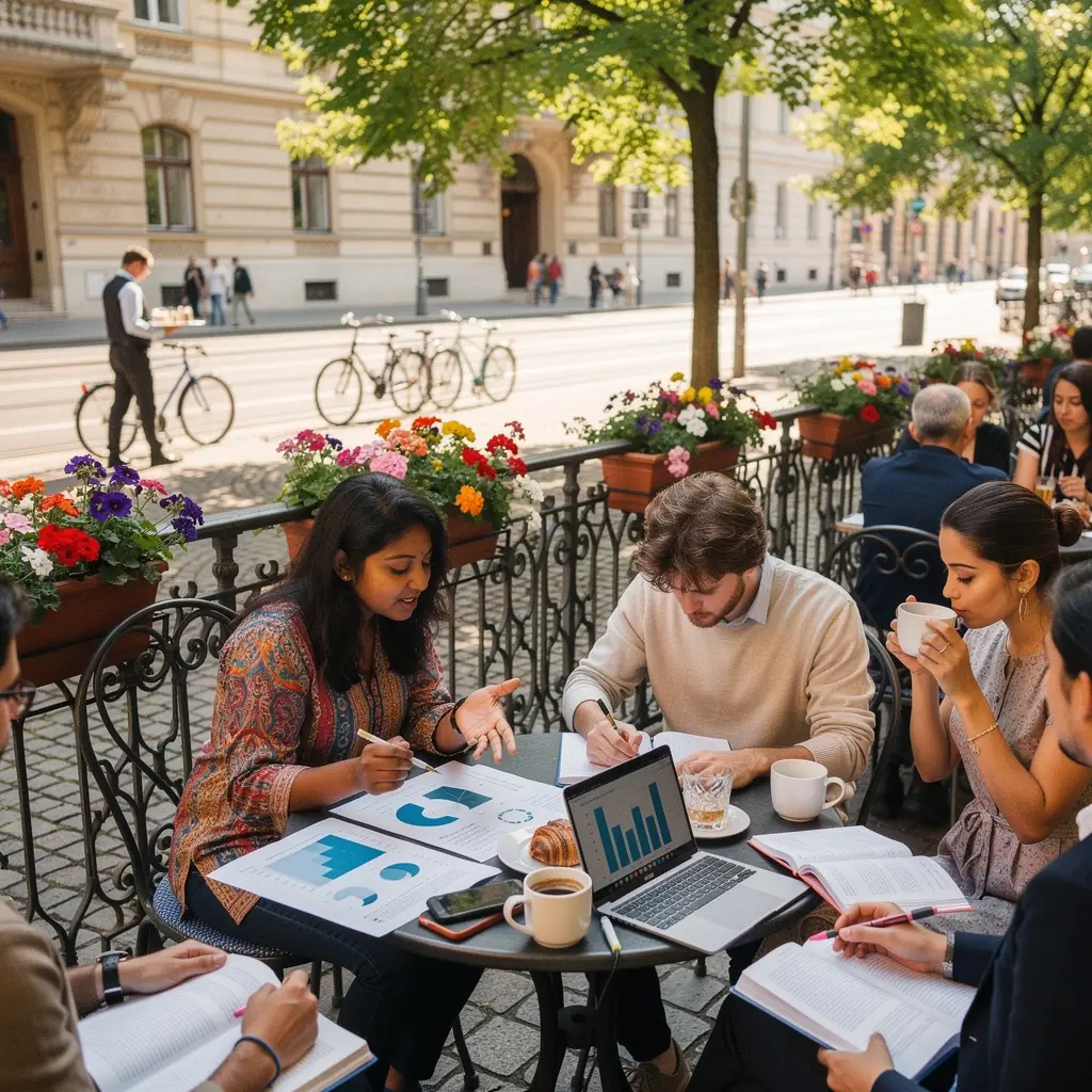Eine grafische Darstellung von Datenanalysen mit bunten Diagrammen und Statistiken auf einem Bildschirm.